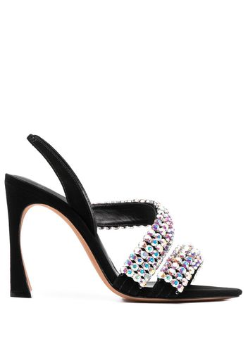 Alexandre Birman crystal-embellished leather sandals - Black