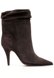 Alexandre Birman slouch potted-toe suede boots - Brown