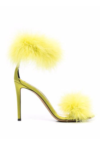 Alexandre Vauthier 110mm feather-straps sandals - Green