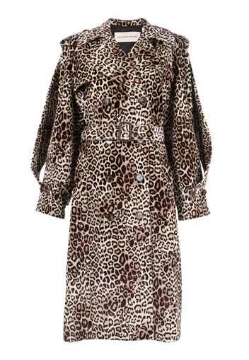 Alexandre Vauthier leopard print trench coat - Brown