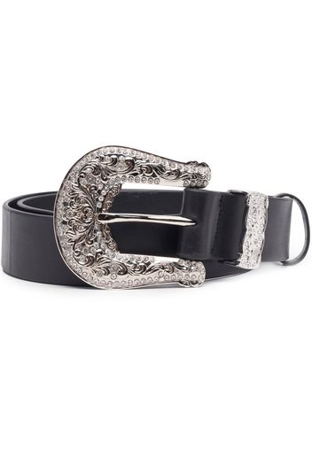 Alexandre Vauthier crystal-embellished buckle belt - Black