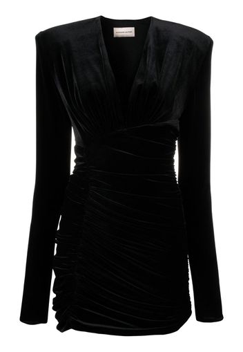 Alexandre Vauthier V-neck ruched dress - Black