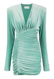 Alexandre Vauthier V-neck ruched mini dress - Green