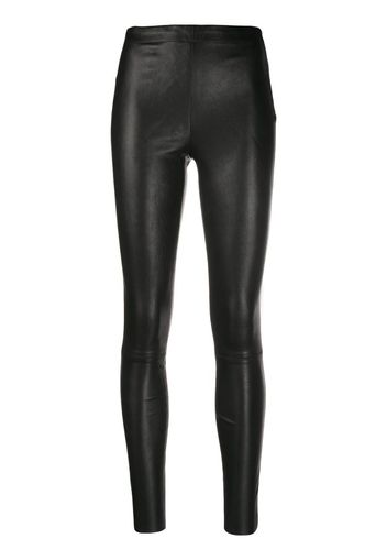 lambskin fitted leggings