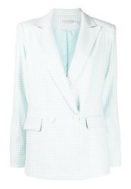 alice + olivia Justin houndstooth-pattern double-breasted blazer - Blue