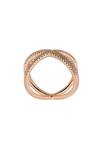 'KATIA' super fine double cross over ring