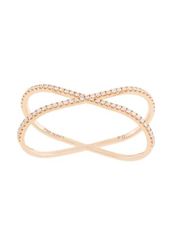 18kt rose gold KATIA DUO diamond two-finger ring