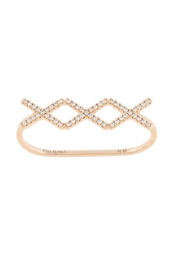 18kt rose gold KATIA TRIO diamond two-finger ring