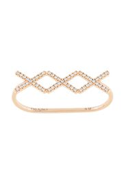 18kt rose gold KATIA TRIO diamond two-finger ring