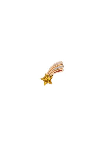 14K yellow gold glitter and pastel shooting star earring