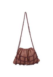Alysi beaded leather shoulder bag - Brown