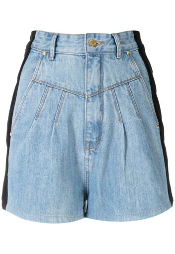 two-tone denim shorts