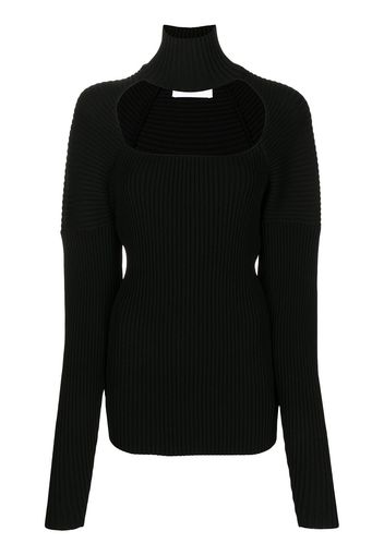 AMBUSH ribbed-knit cut-out jumper - Black