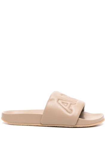 AMBUSH logo embossed slides - Neutrals