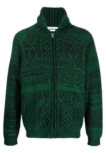 AMBUSH PATCHWORK MOULINE' KNIT GREEN NO COLOR