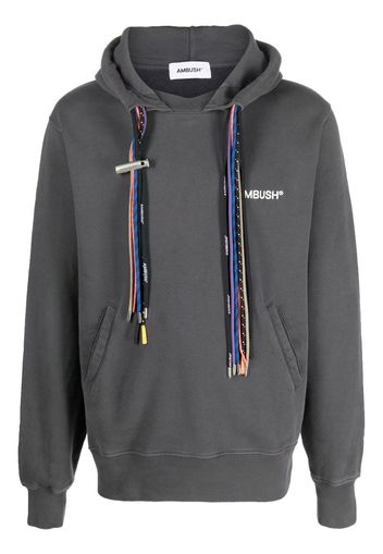 AMBUSH multicord-drawstring cotton hoodie - Grey