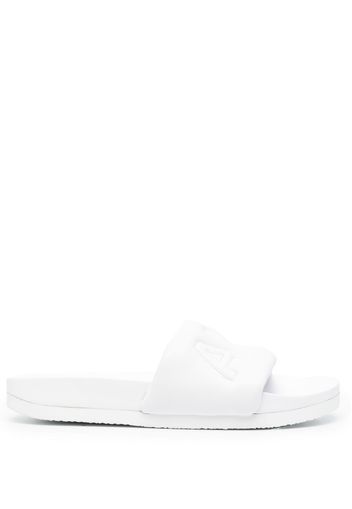 AMBUSH quilted-logo leather slides - White