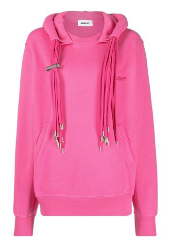 AMBUSH multicord-drawstring cotton hoodie - Pink