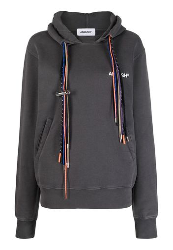 AMBUSH multicord-drawstring cotton hoodie - Grey