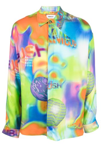 AMBUSH graphic-print long-sleeve shirt - Blue