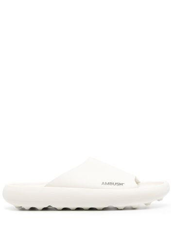 AMBUSH logo-print slip-on slides - White