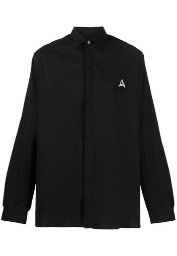 AMBUSH logo-embroidered cotton shirt - Black