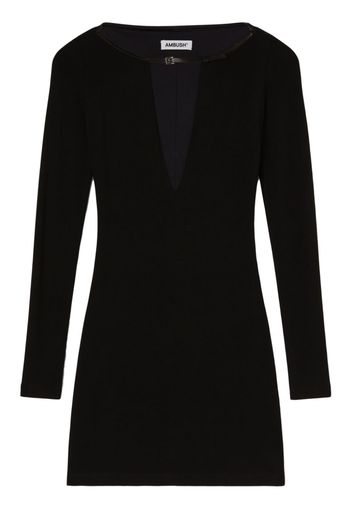 AMBUSH V-neck jersey minidress - Black