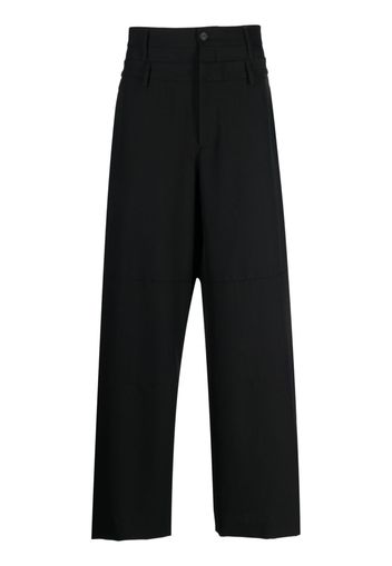 AMBUSH Double Belted virgin-wool trousers - Black