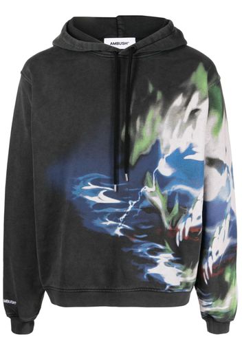 AMBUSH graphic-print cotton hoodie - Black