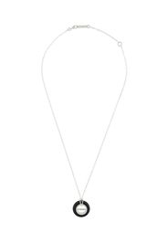 CARVED STONES CHARM NECKLACE BLACK SILVE