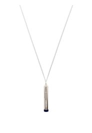 PILL CASE NECKLACE (STONE) SILVER BLUE