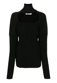 AMBUSH ribbed-knit cut-out jumper - Black