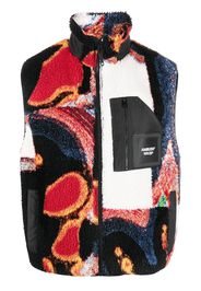 AMBUSH faux-shearling graphic-print gilet - Black