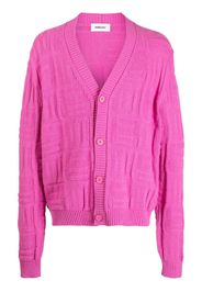 AMBUSH monogram-pattern knit cardigan - Pink