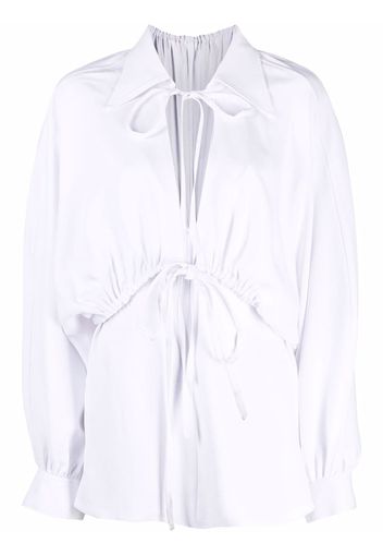 AMI Paris tie-fastening mini dress - White