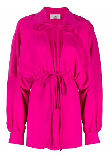 AMI Paris bow-detail long-sleeve dress - Pink