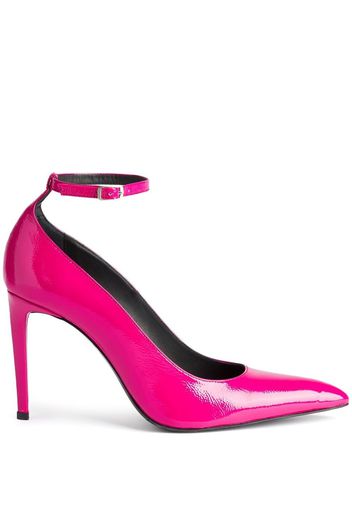 AMI Paris 90mm ankle-buckle heeled pumps - Pink