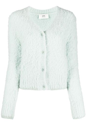 AMI Paris V-neck fleece cardigan - Green