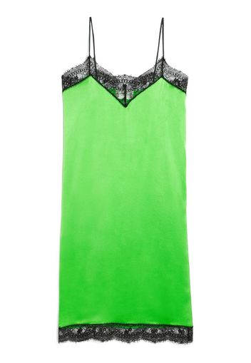 AMI Paris lace-trim slip dress - Green