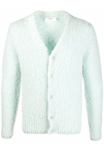 AMI Paris V-neck brushed-knit cardigan - Green