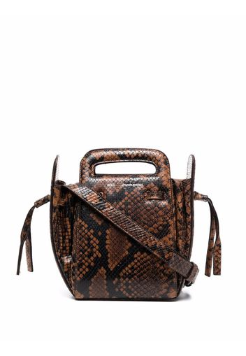 AMI Paris snakeskin-print bucket bag - Brown