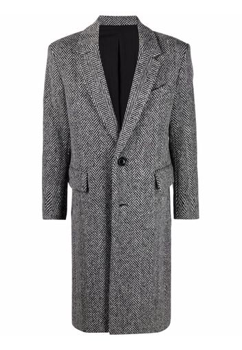 AMI Paris chevron-pattern single-breasted coat - Grey