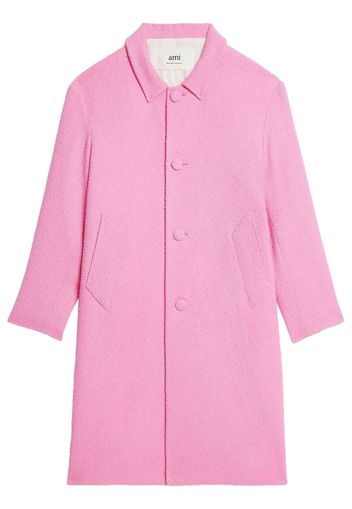 AMI Paris tweed single-breasted coat - Pink