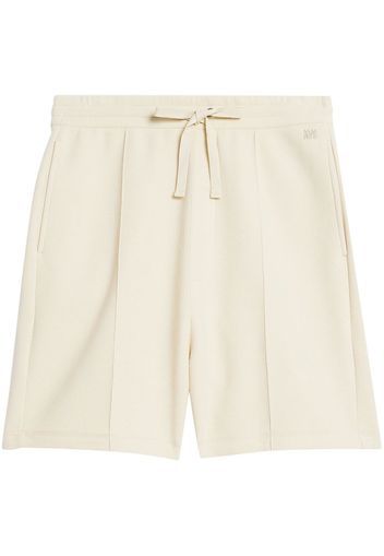 AMI Paris pintuck drawstring shorts - Neutrals