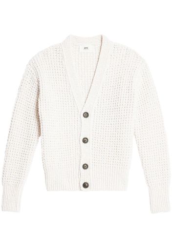 AMI Paris V-neck knit cardigan - White