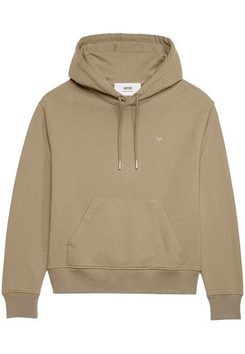 AMI Paris embroidered cotton hoodie - Neutrals