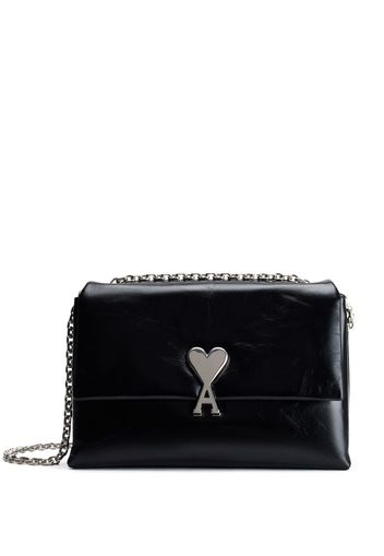 AMI Paris Voulez-vous logo-plaque leather bag - Black