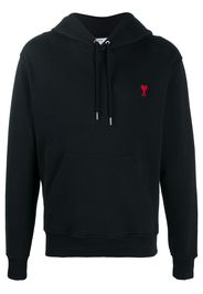 logo-embroidered drawstring hoodie