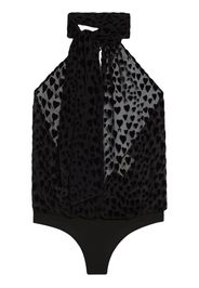 AMI Paris heart-print open-back body - Black