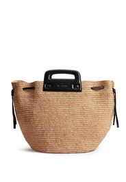 AMI Paris raffia tote bag - Brown